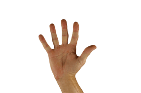 Hand showing 5 fingers
