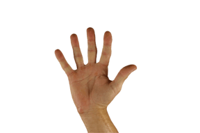 Hand showing 5 fingers