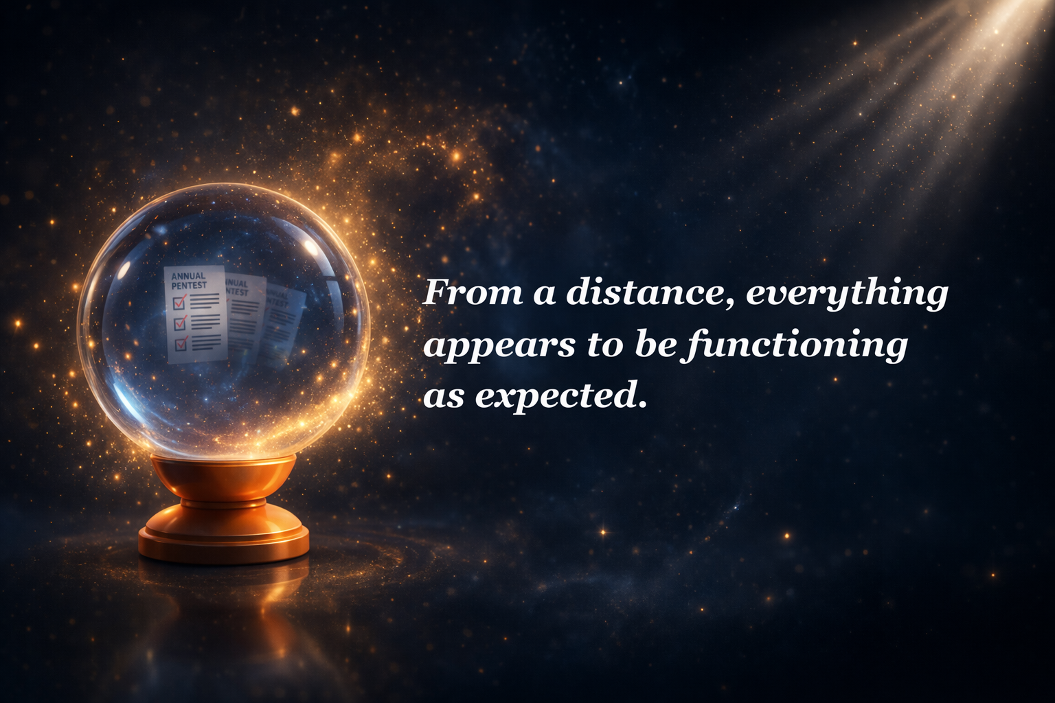 From a distance, everything appears to be functioning as expected.