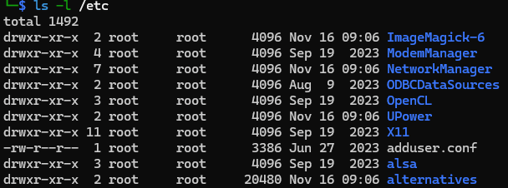 image of first example,  Linux’s ls and PowerShell’s Get-ChildItem