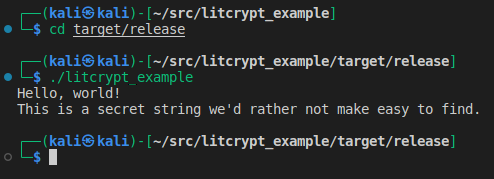 Running the first example binary.