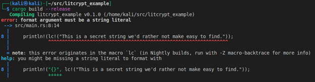 Error building the binary due to missing formatter.