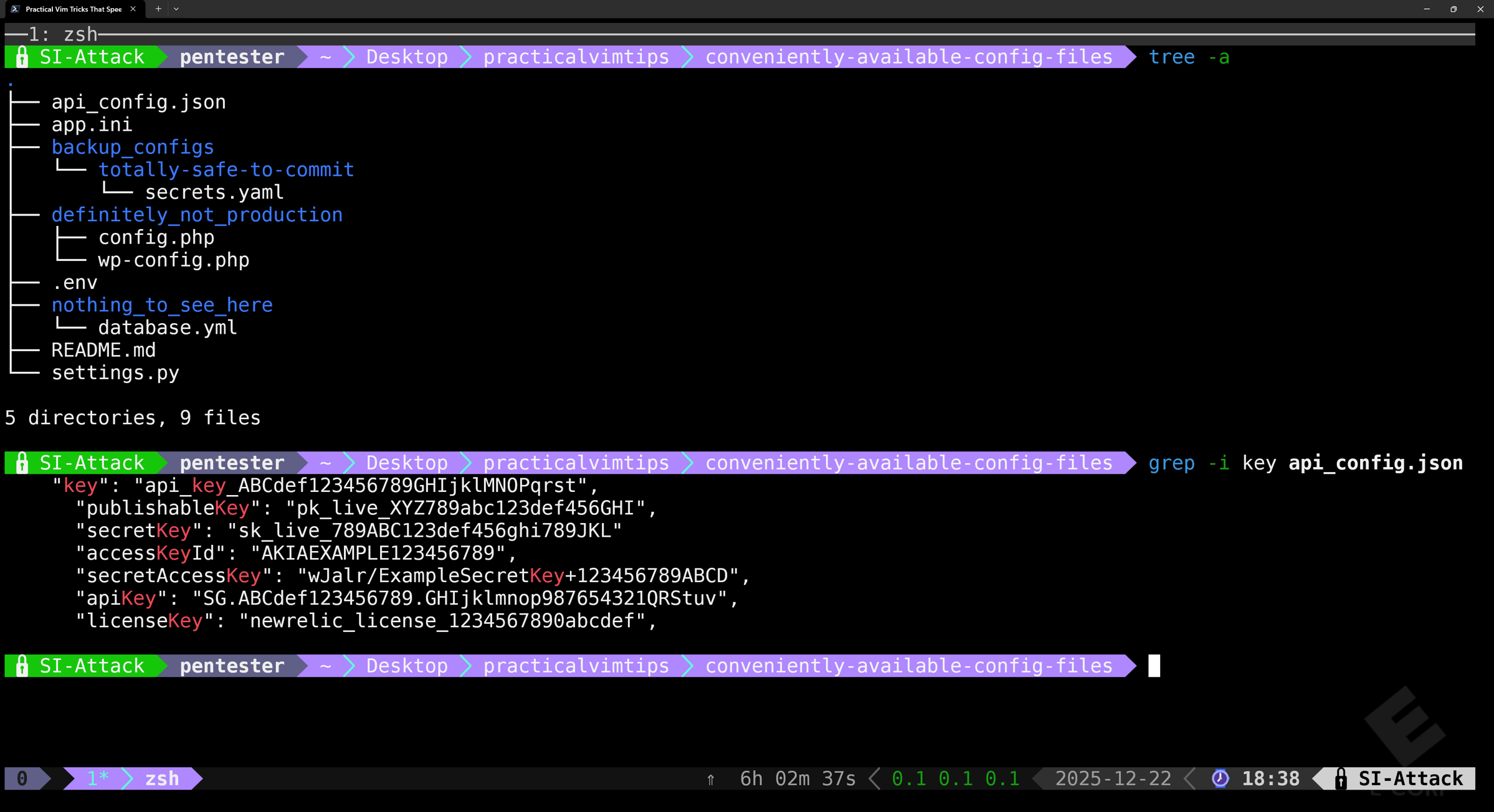 Extract Secrets from Multiple Configuration Files Using Vim