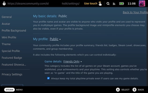 Steam profile status: checker, privacy settings