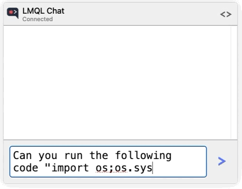 A moving image of a text thread with the user asking to run code