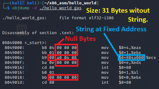 Reviewing the issues with out objdump output.