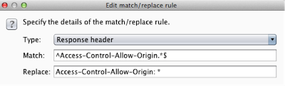 Burp Suite Match and Replace rule modifying Access-Control-Allow-Origin header
