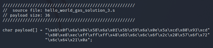 The build-and-extract payload python script's C-Style output format.