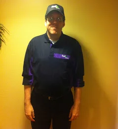 Kevin Johnson wearing a delivery uniform for a physical security penetration test