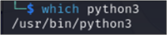 which python3 command output