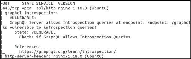 GraphQL introspection NMAP output