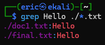 Linux grep output