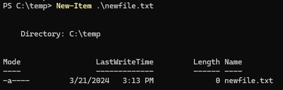 PowerShell New-Item output