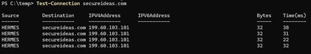 PowerShell Test-Connection output