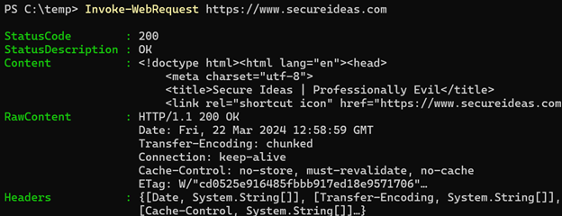 PowerShell Invoke-WebRequest output