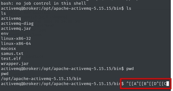 Control characters appearing in half shell