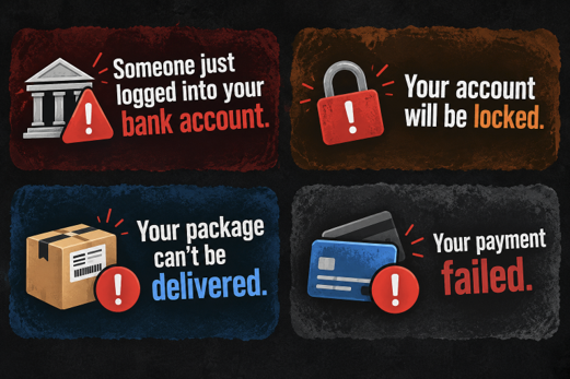 Example phishing email using urgent language designed to pressure the recipient into acting quickly