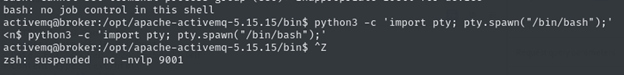 Suspending the shell with Control+z