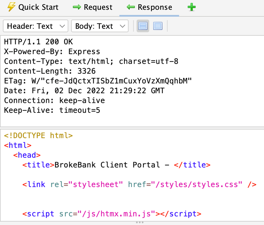 ZAP showing captured HTTPS traffic in the Response tab
