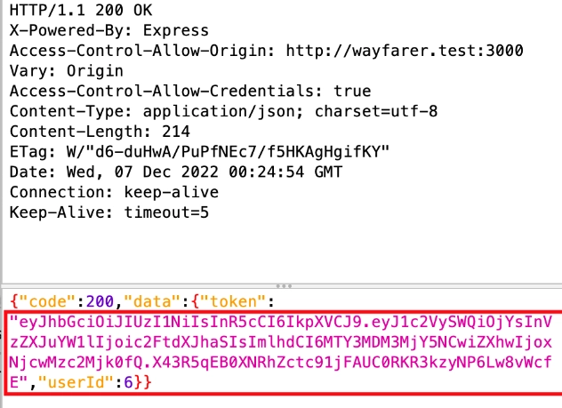 ZAP Request Editor showing Bearer token in login response
