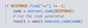 Code execution trigger in application